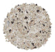 Sample pile of Plateau hybrid epoxy flakes with natural earth-tone terrazzo style blend.