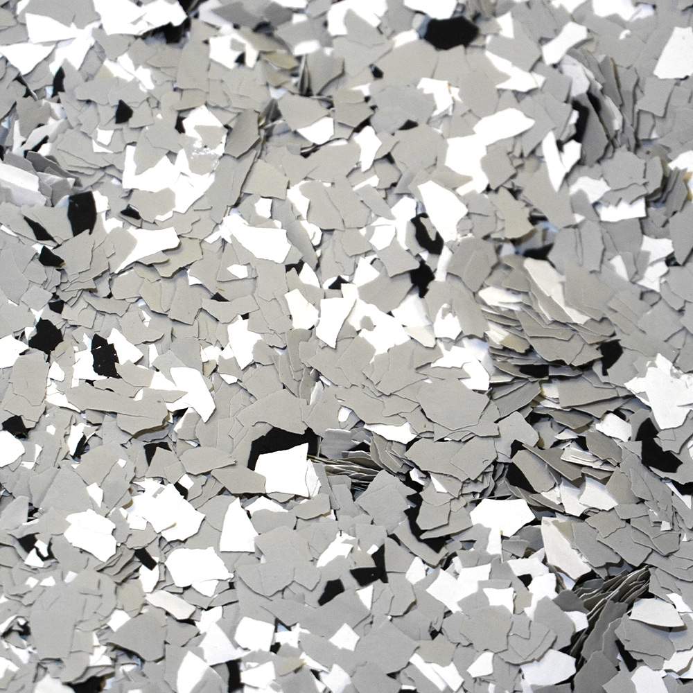 1/4″ Light Gray Flake System Chips – subtle textured finish for floors