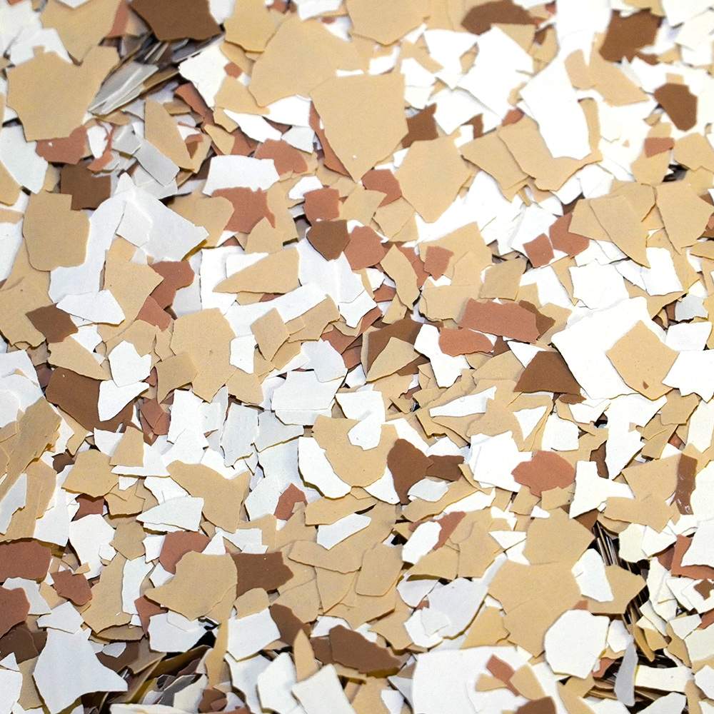 1/4″ Medium Tan Flake System Chips – stylish flooring flakes for epoxy