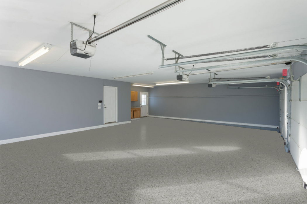 Antler flake epoxy flooring installed in a bright, modern space.