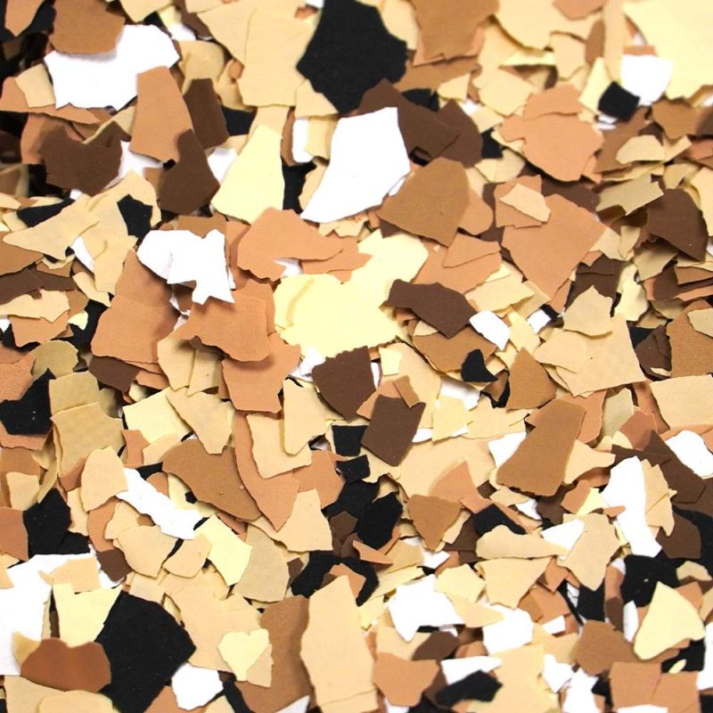 1/4″ Saddle Tan Flake System Chips – natural tones for epoxy coatings